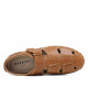 Sandàlies Baerchi marrons de pell amb tancament amb velcro i costures vistes per a home - Querol online