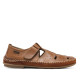 Sandàlies Baerchi marrons de pell amb tancament amb velcro i costures vistes per a home - Querol online