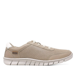 Zapatos sport Baerchi taupe con cordones elásticos - Querol online