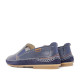 Zapatos sport Baerchi azules con dos texturas de piel para hombre - Querol online