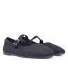 Zapatos planos negras estilo merceditas de canalé para mujer