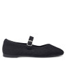 Zapatos planos negras estilo merceditas de canalé para mujer