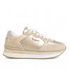 Zapatillas urban Pepe Jeans rusper shine nude efecto metalizado y panel efecto serpiente para mujer