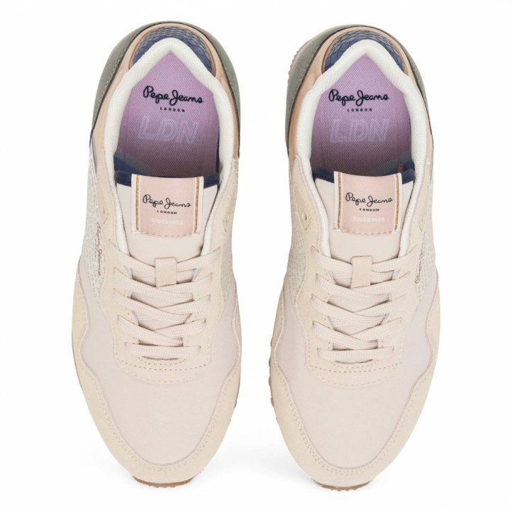 Zapatillas urban Pepe Jeans london print beige y multicolor para mujer - Querol online