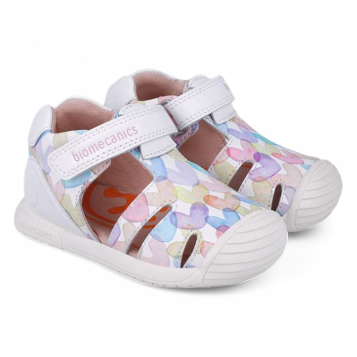 SANDALIAS BIOMECANICS DE NIñA BLANCO MULTICOLOR 252110B - Querol online