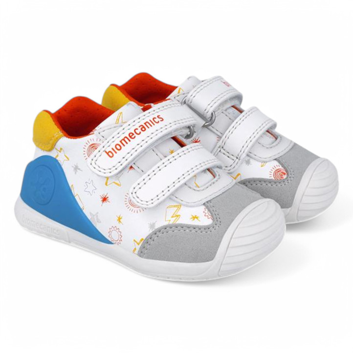 ZAPATOS BIOMECANICS DE NIñO BLANCO Y YEMA 252115C - Querol online