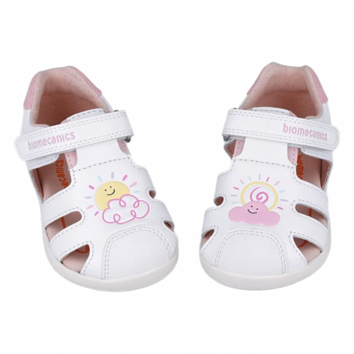 ZAPATOS BIOMECANICS DE NIñA BLANCO Y ROSA 252166D - Querol online