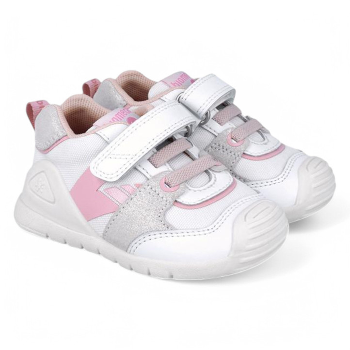 ZAPATILLAS DEPORTE BIOMECANICS DE NIñA BLACO Y ROSA 252121F - Querol online