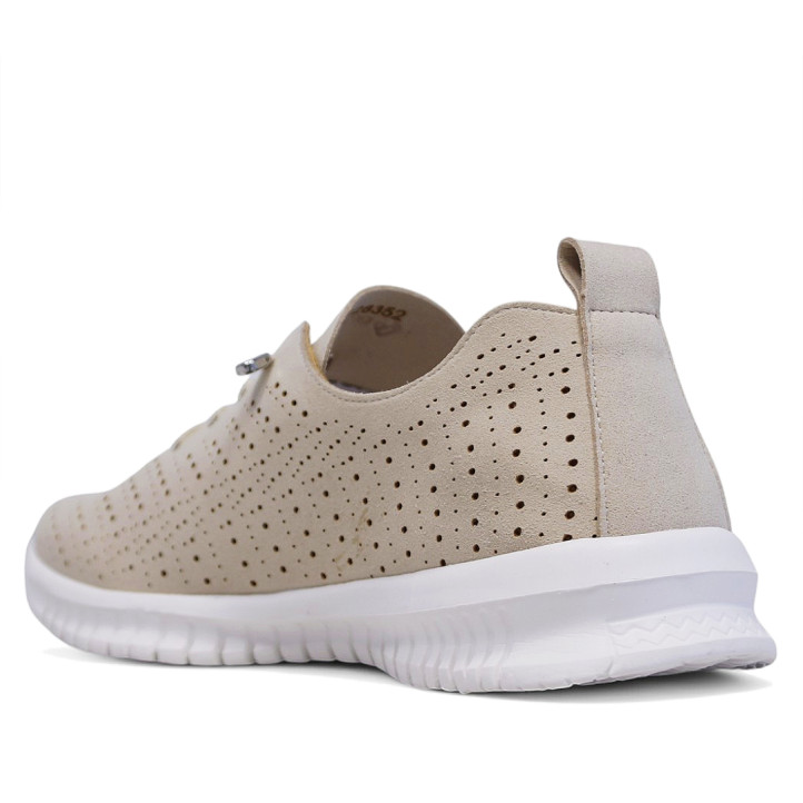 Zapatillas urban Amarpies beige caladas estilo slip on - Querol online