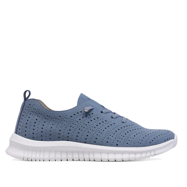 Zapatillas urban Amarpies azules caladas estilo slip on - Querol online