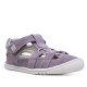 sandalias Pirufin lilas estilo cangrejera de piel y respetuosas para niña - Querol online