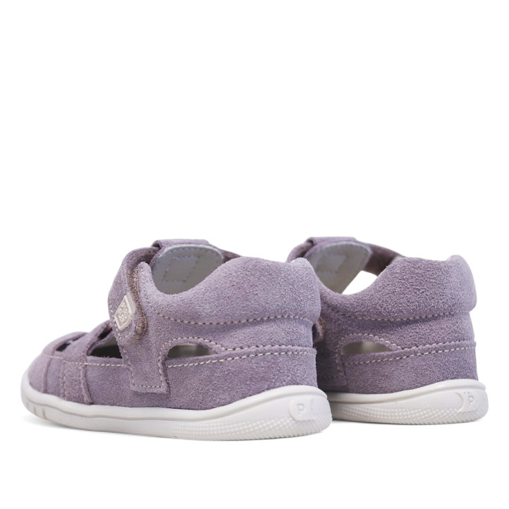 sandalias Pirufin lilas estilo cangrejera de piel y respetuosas para niña - Querol online