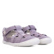 sandalias Pirufin lilas estilo cangrejera de piel y respetuosas para niña - Querol online