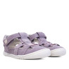 sandalias Pirufin lilas estilo cangrejera de piel y respetuosas para niña