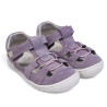 sandalias Pirufin lilas estilo cangrejera de piel y respetuosas para niña
