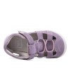 sandalias Pirufin lilas estilo cangrejera de piel y respetuosas para niña