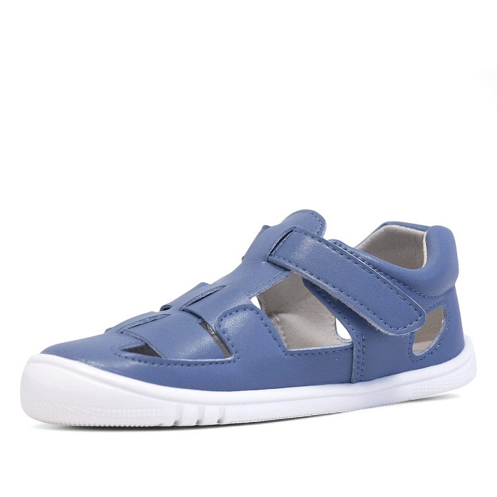 sandalias Pirufin azules estilo cangrejera de piel y respetuosas para niños - Querol online