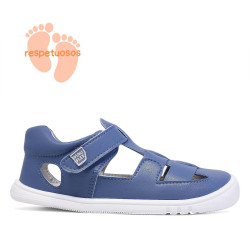 sandalias Pirufin azules estilo cangrejera de piel y respetuosas para niños