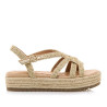 Sandalias plataformas Mustang amelie beig con tiras cruzadas y plataforma de yute