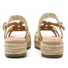 Sandalias plataformas Mustang amelie beig con tiras cruzadas y plataforma de yute