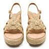 Sandalias plataformas Mustang amelie beig con tiras cruzadas y plataforma de yute
