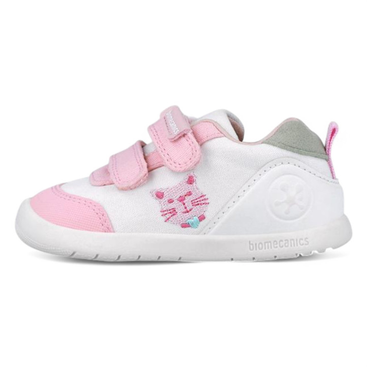 ZAPATILLAS LONA BIOMECANICS DE NIñA BLANCO Y ROSA 252190B - Querol online