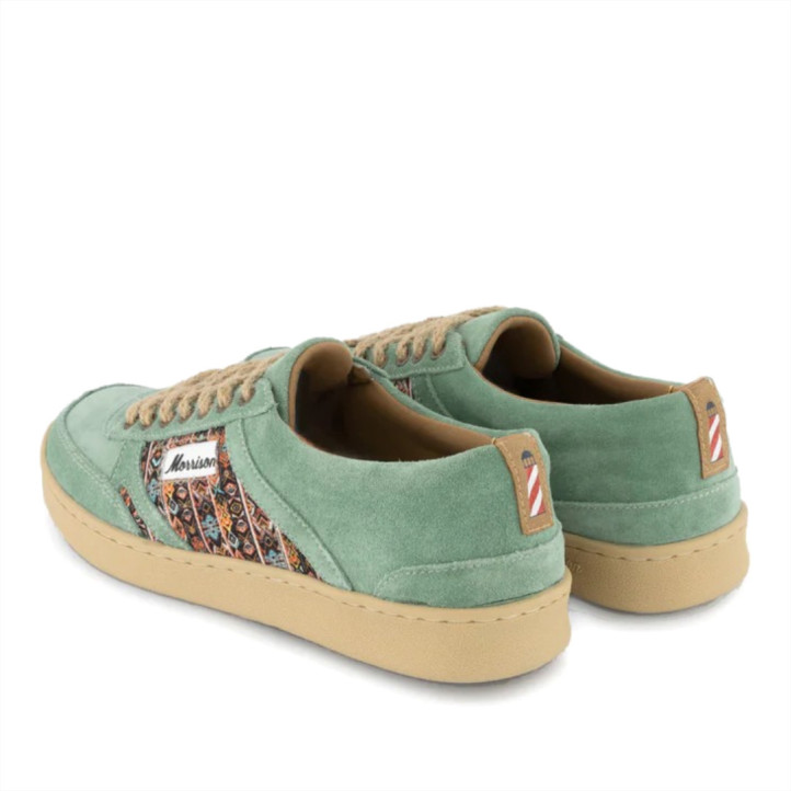 Zapatillas lona Morrison serraje verde menta - Querol online