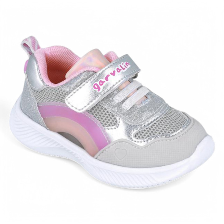 ZAPATILLAS DEPORTE GARVALIN DE NIñA PLATA 252801B - Querol online