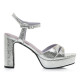 SANDALIAS DE MUJER MARIAMARE ROSETA PLATA 68532 60468 - Querol online