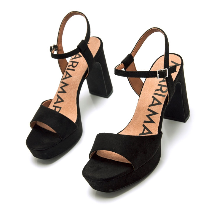 SANDALIAS DE MUJER MARIAMARE ROSETA NEGRO 68529 60464 - Querol online