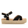 Sandàlies plataformes Mustang amelie negres amb tires creuades i polsera al tormell