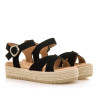 Sandalias plataformas Mustang amelie negras con tiras cruzadas y pulsera en el tobillo