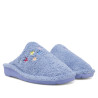 Zapatillas casa BEREVERE azules con estrellas de colores y cuña