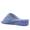 Zapatillas casa BEREVERE azules abiertas por deltante con cuña y flores bordadas