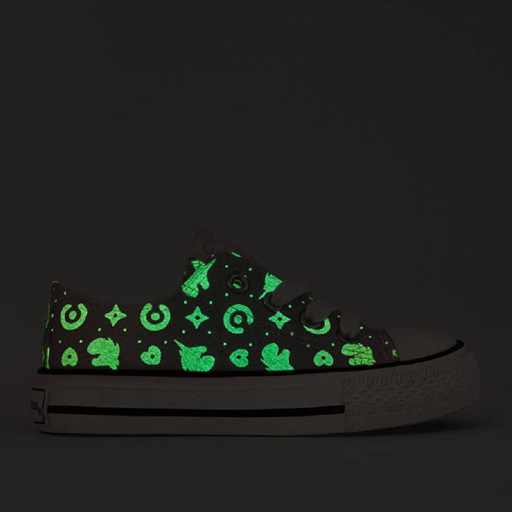 Zapatillas lona Conguitos multicolor con dibujos de unicornio y fluorescentes en la oscuridad - Querol online