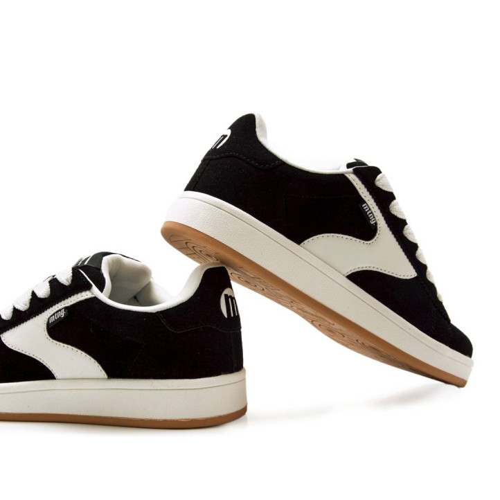 Zapatillas urban Mustang college negras con franja blanca - Querol online