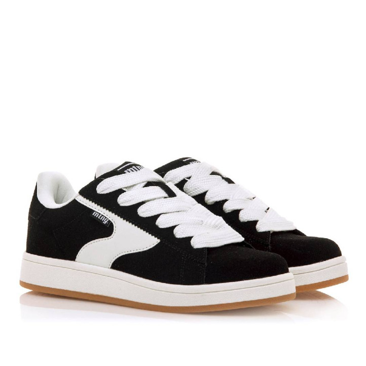 Zapatillas urban Mustang college negras con franja blanca - Querol online