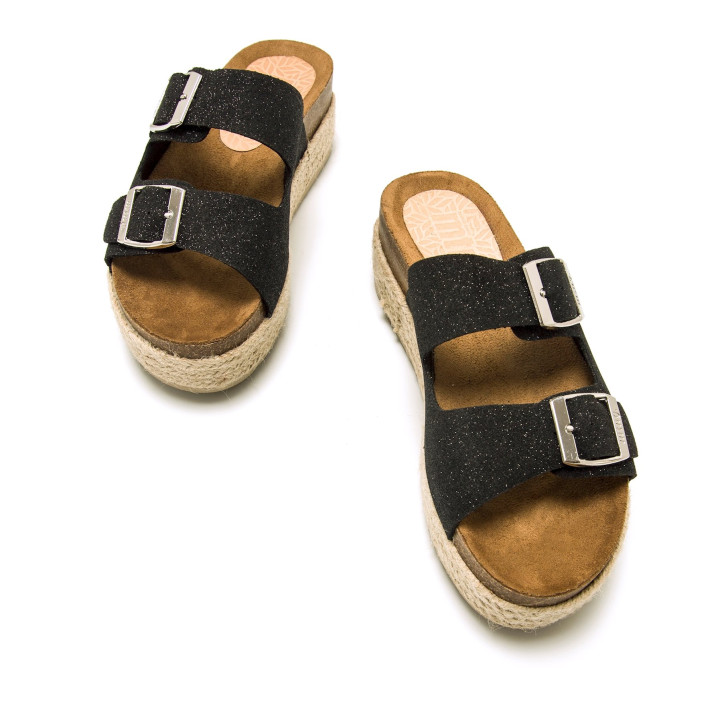 SANDALIAS DE MUJER MUSTANG PERLA NEGRO 53043 60260 - Querol online