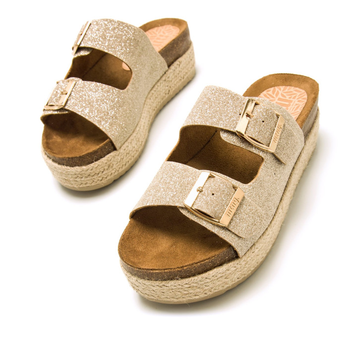 SANDALIAS DE MUJER MUSTANG PERLA ORO 53043 60261 - Querol online