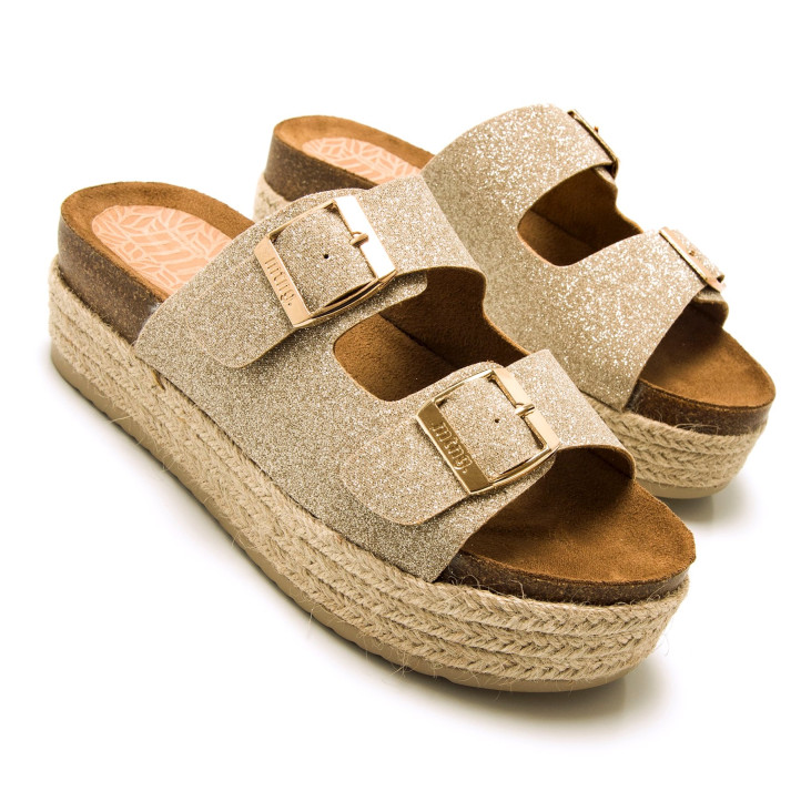 SANDALIAS DE MUJER MUSTANG PERLA ORO 53043 60261 - Querol online