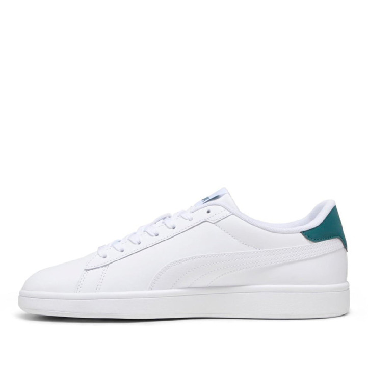 Zapatillas urban Puma smash 3.0 L blancas con talón verde para mujer - Querol online