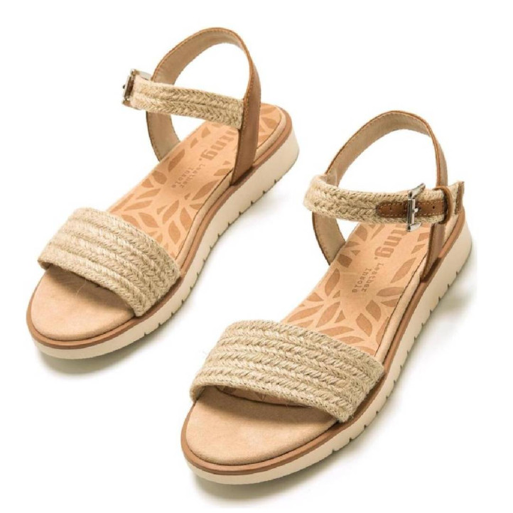 Sandalias planas Mustang marie yute natural - Querol online