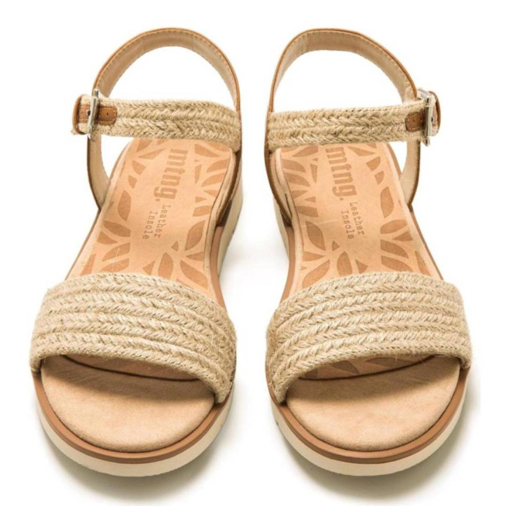 Sandalias planas Mustang marie yute natural - Querol online