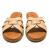 Sandalias planas Mustang maria beige con tres tiras cruzadas de piel