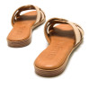 Sandalias planas Mustang maria beige con tres tiras cruzadas de piel