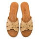 Sandalias planas Mustang maria beige con tres tiras cruzadas de piel - Querol online