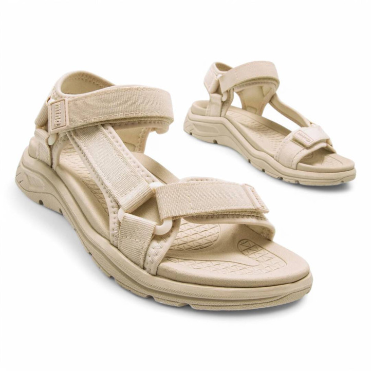 Sandalias planas Mustang tornado beige estilo trekking - Querol online