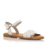 Sandalias planas Mustang zue beige con tiras delanteras trenzadas de piel