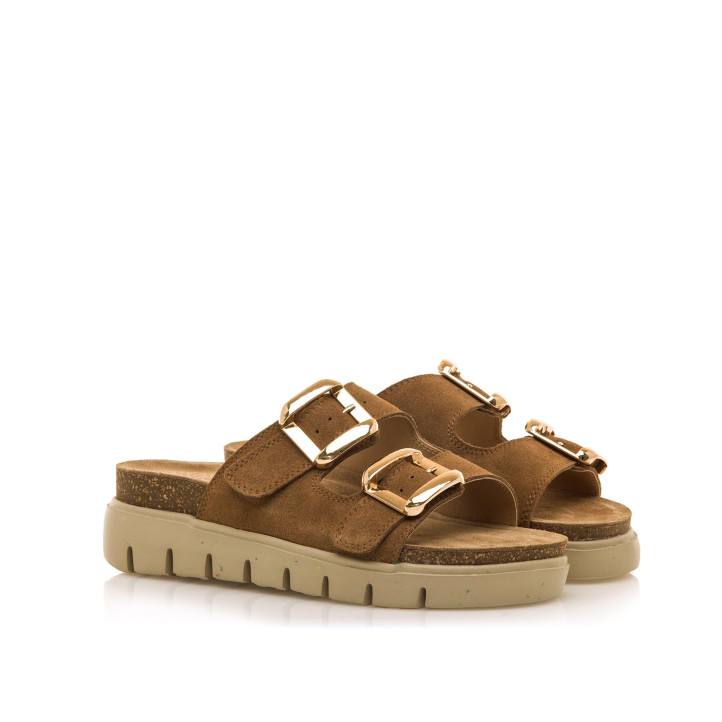 SANDALIAS DE MUJER MUSTANG LION MARRON 54160 60338 - Querol online