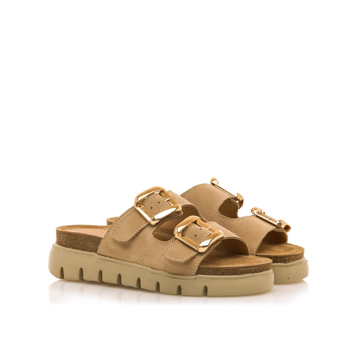 SANDALIAS DE MUJER MUSTANG LION BEIGE 54160 60337 - Querol online